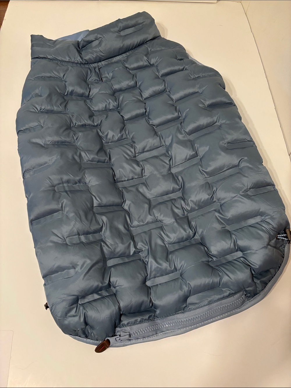 Quilted Dog Puffer Jacket Vest - Slate Blue - XXL